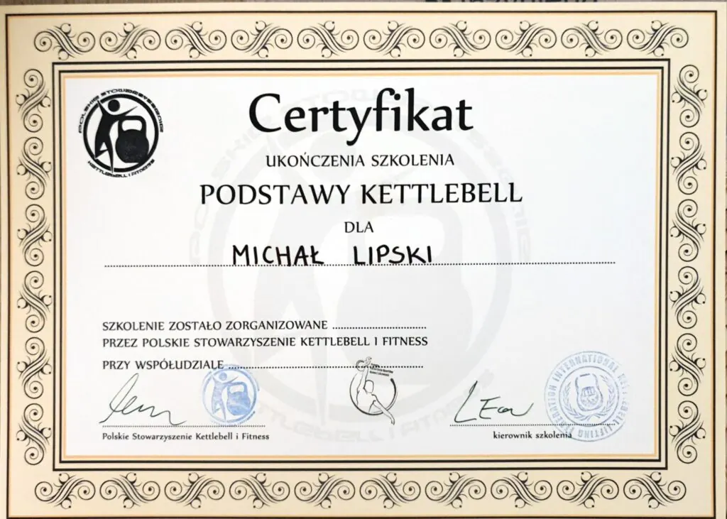 Certyfikat trenera kettlebell